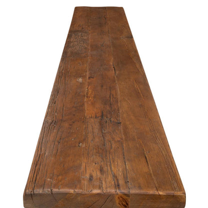 Tavolino da divano marrone con base a doppia X