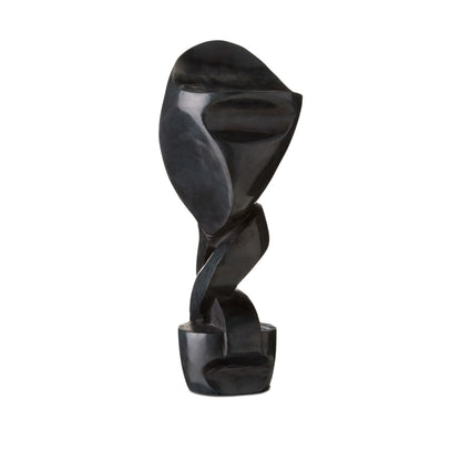 Scultura astratta dinamica in marmo nero