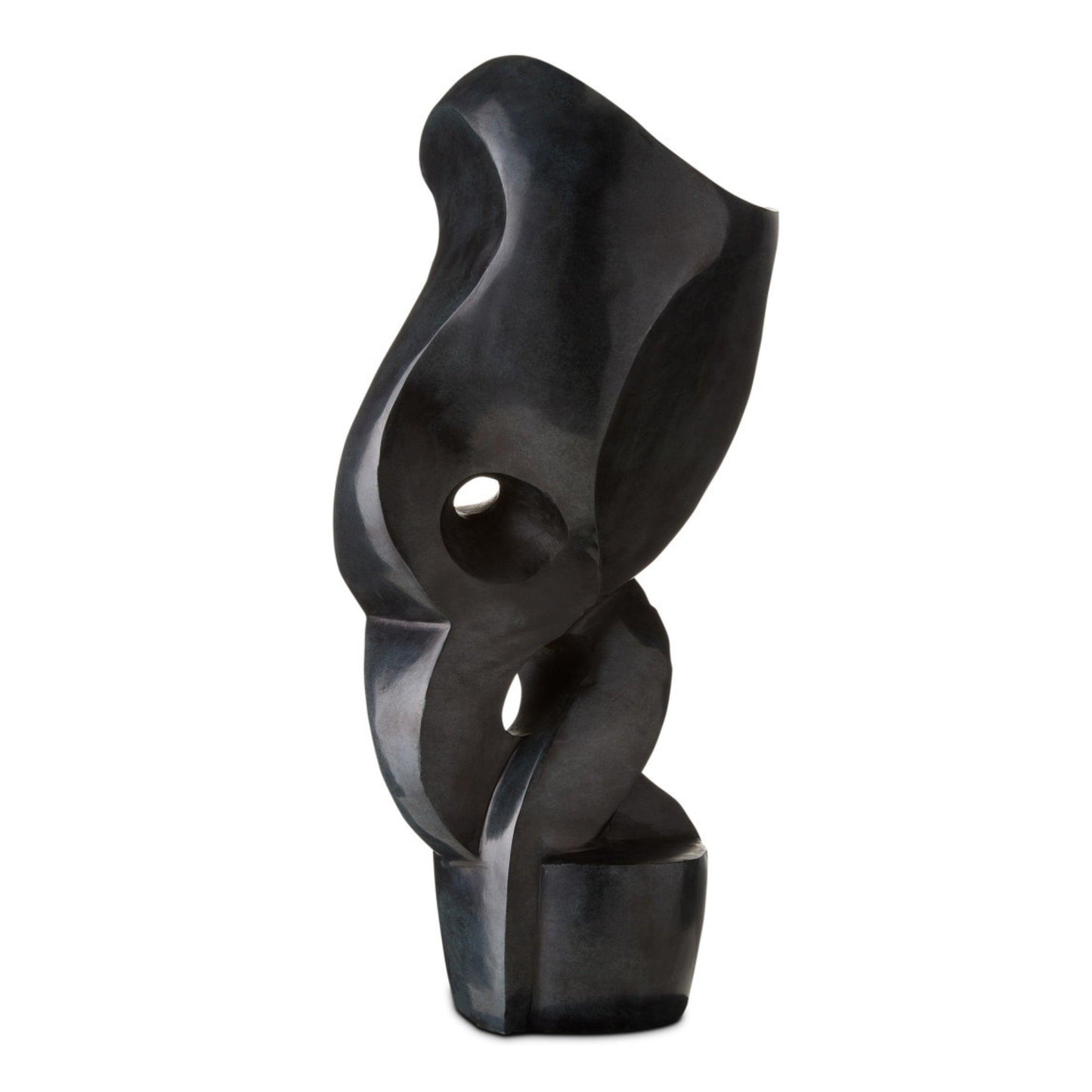 Scultura astratta dinamica in marmo nero