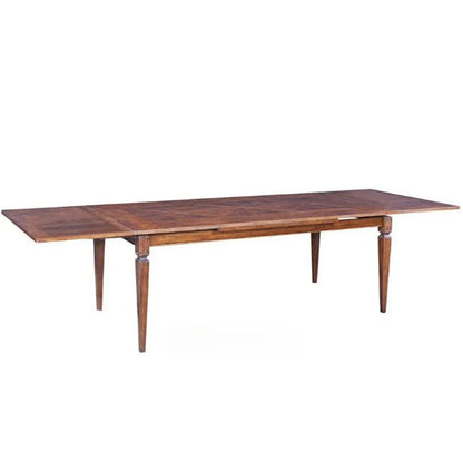 Tavolo da pranzo francese estensibile con piano in parquet