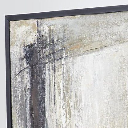 Pittura a olio astratta in bianco e nero su tela, arte murale