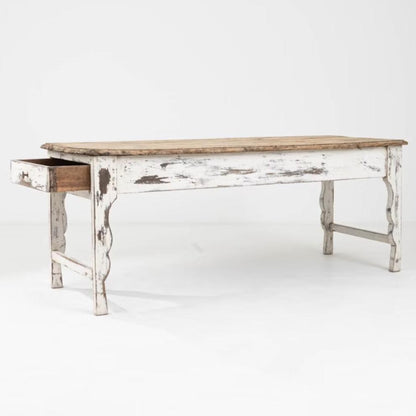 Tavolo antico da fattoria francese, circa 1870