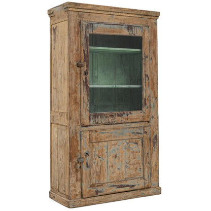 Mobile antico da fattoria francese marrone e verde, circa 1870