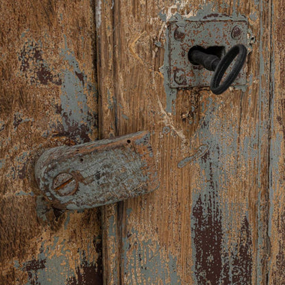 Mobile antico da fattoria francese marrone e verde, circa 1870