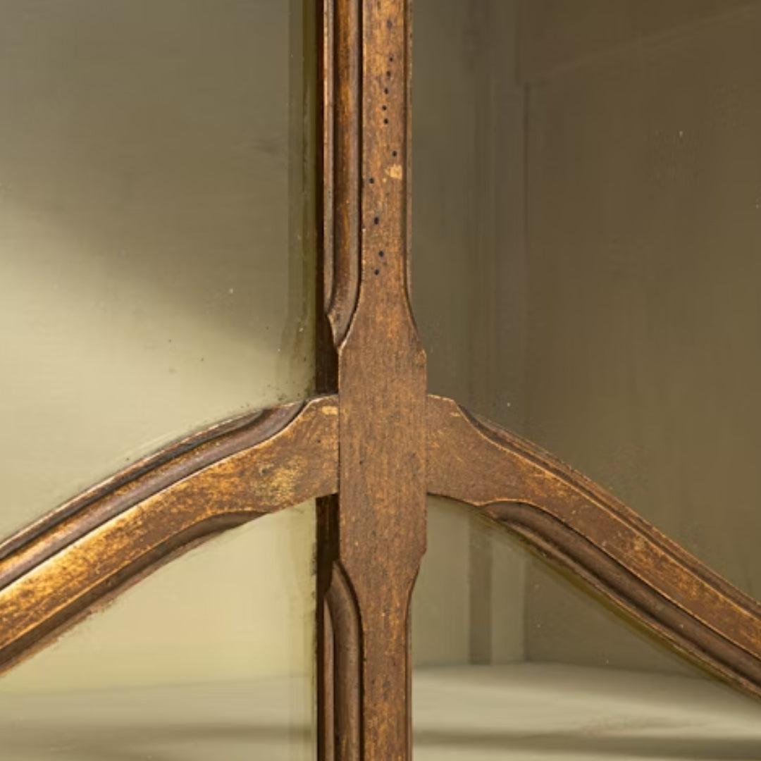 Vetrina francese antica in legno e vetro