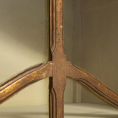 Vetrina francese antica in legno e vetro