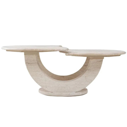 Tavolino da caffè vintage in travertino italiano, circa 1950