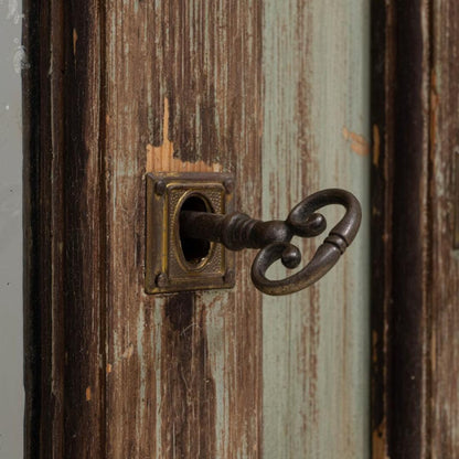 Vetrina vintage in vetro e legno francese Sage, circa 1930
