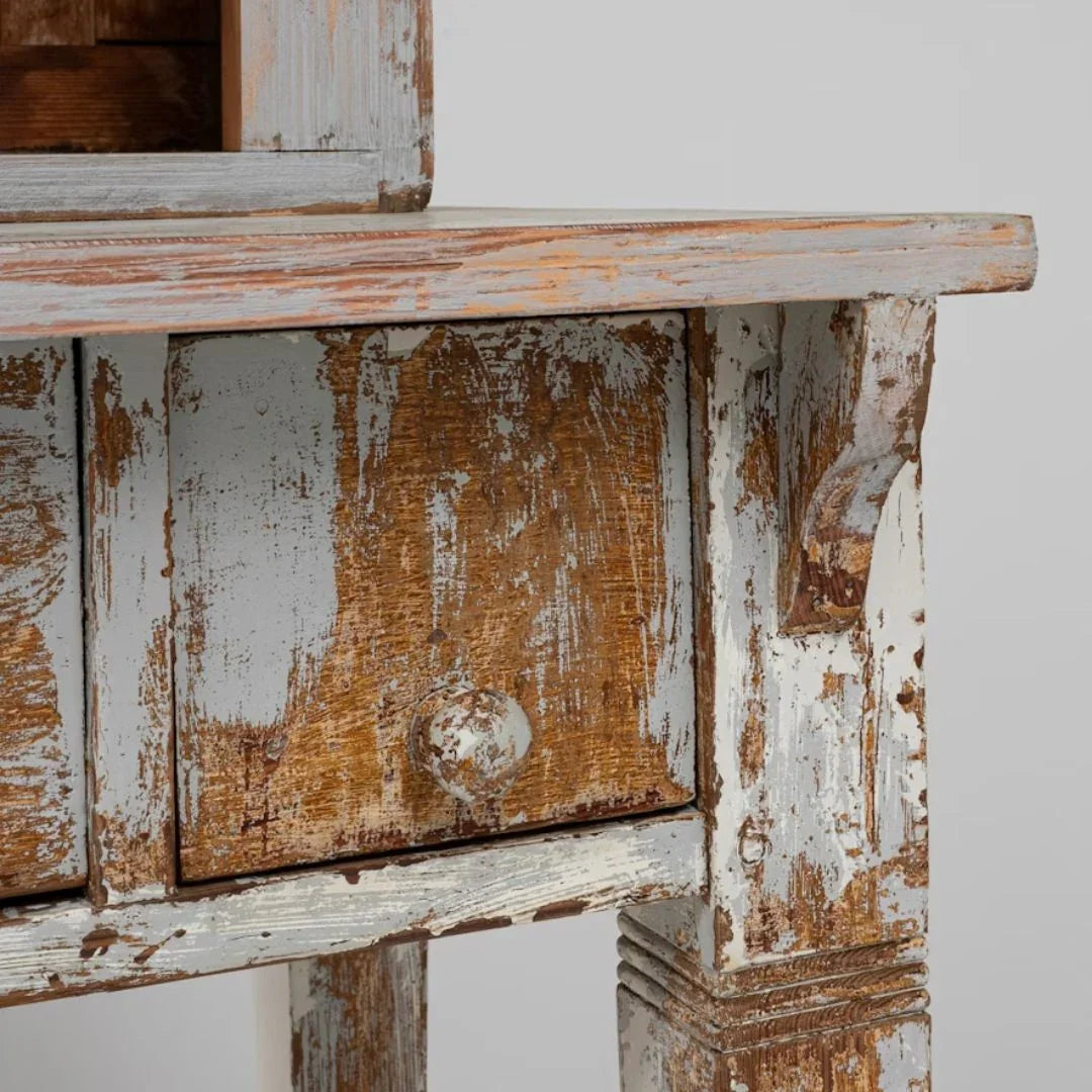 Mobiletto antico da farmacia francese rustico, circa 1870