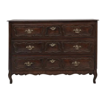 Comò antico francese in noce con ferramenta in ottone, circa 1879