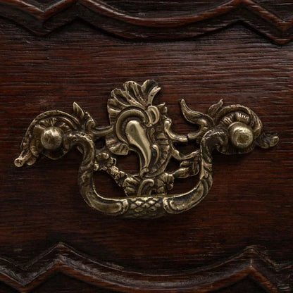 Comò antico francese in noce con ferramenta in ottone, circa 1879