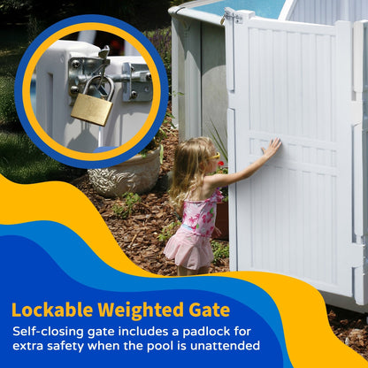 Sistema di ingresso Easy Pool Step con cancello - 32,5 pollici di larghezza x 82,5 pollici di profondità x 81 pollici di altezza