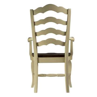 Poltrona da pranzo classica in stile country francese con schienale a scaletta