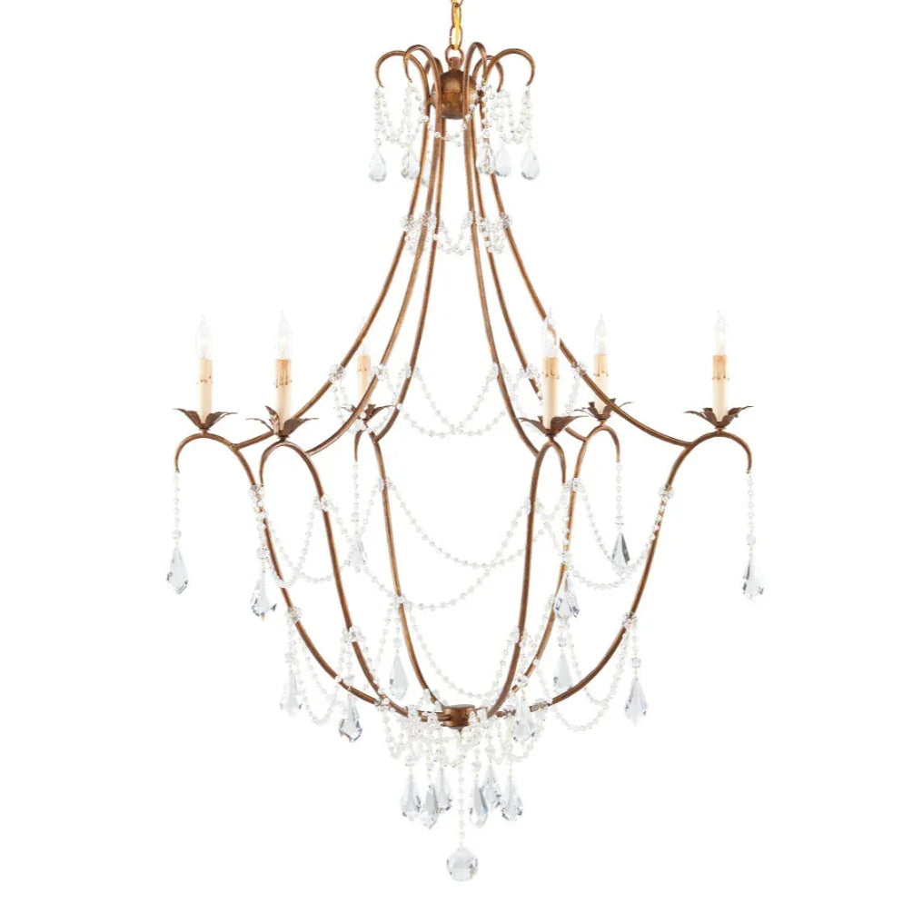 Lampadario in cristallo dorato Princess Ann