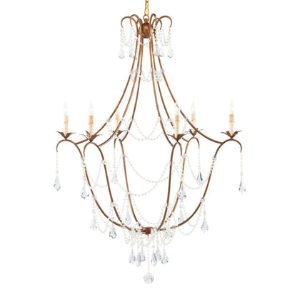 Lampadario in cristallo dorato Princess Ann