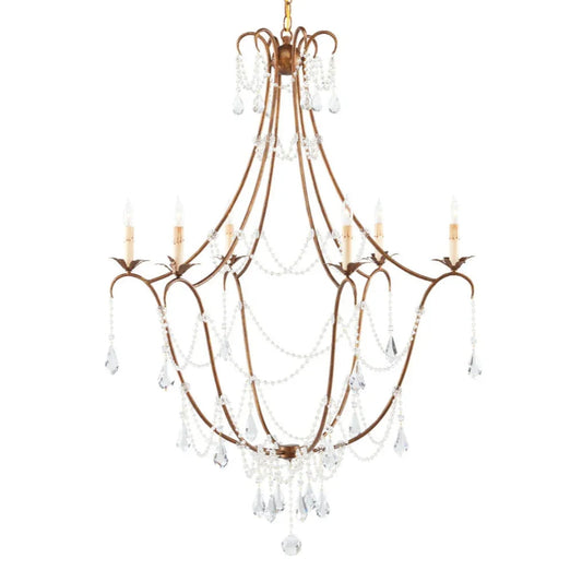 Lampadario in cristallo dorato Princess Ann