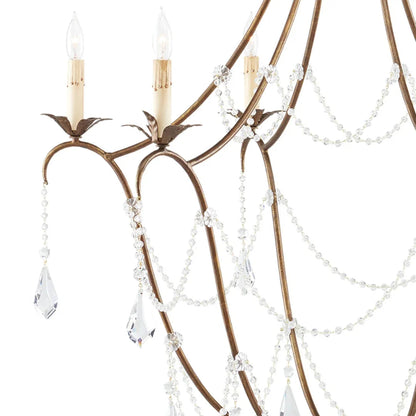 Lampadario in cristallo dorato Princess Ann