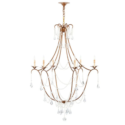 Lampadario in cristallo dorato Princess Ann