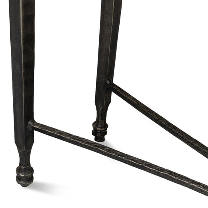 Tavolo consolle con piano in marmo architettonico