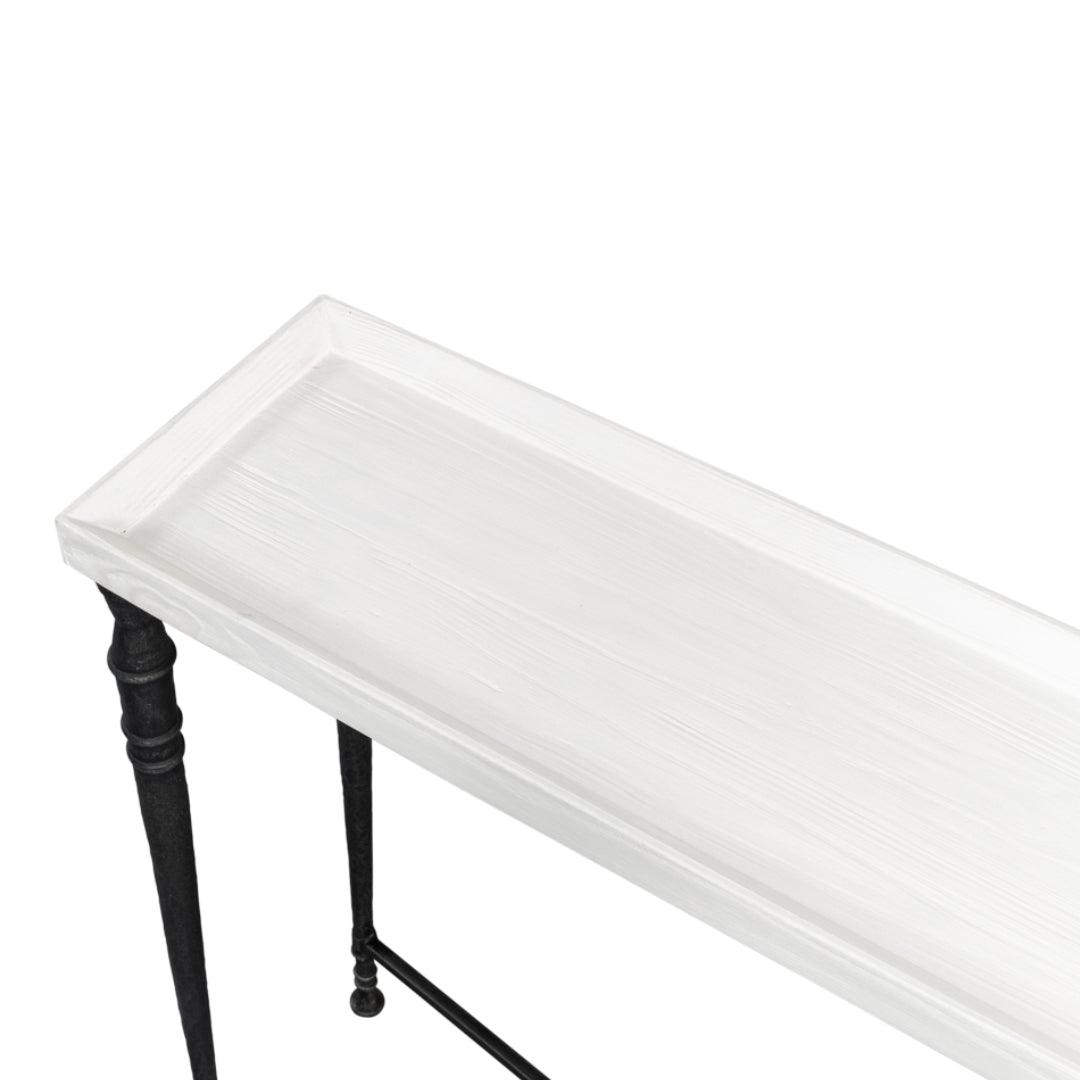 Elegante tavolo consolle con piano in legno