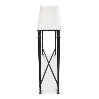 Elegante tavolo consolle con piano in legno