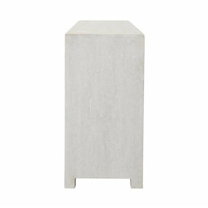 Elegante credenza in legno intagliato con palma bianca