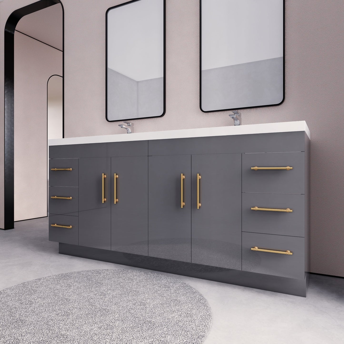 Mobile lavabo indipendente Eliza da 72'' con doppio lavabo