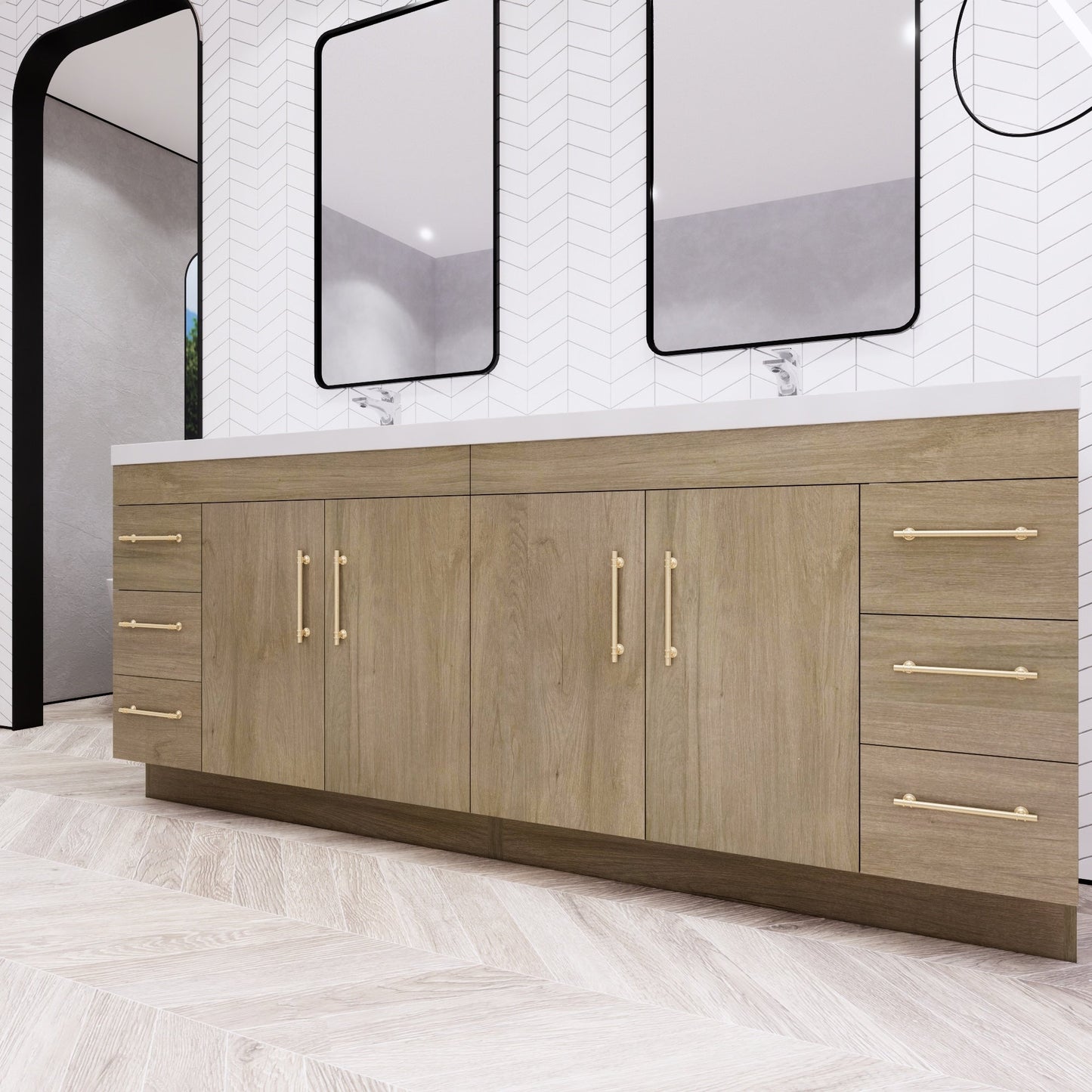 Mobile lavabo indipendente Eliza da 72'' con doppio lavabo