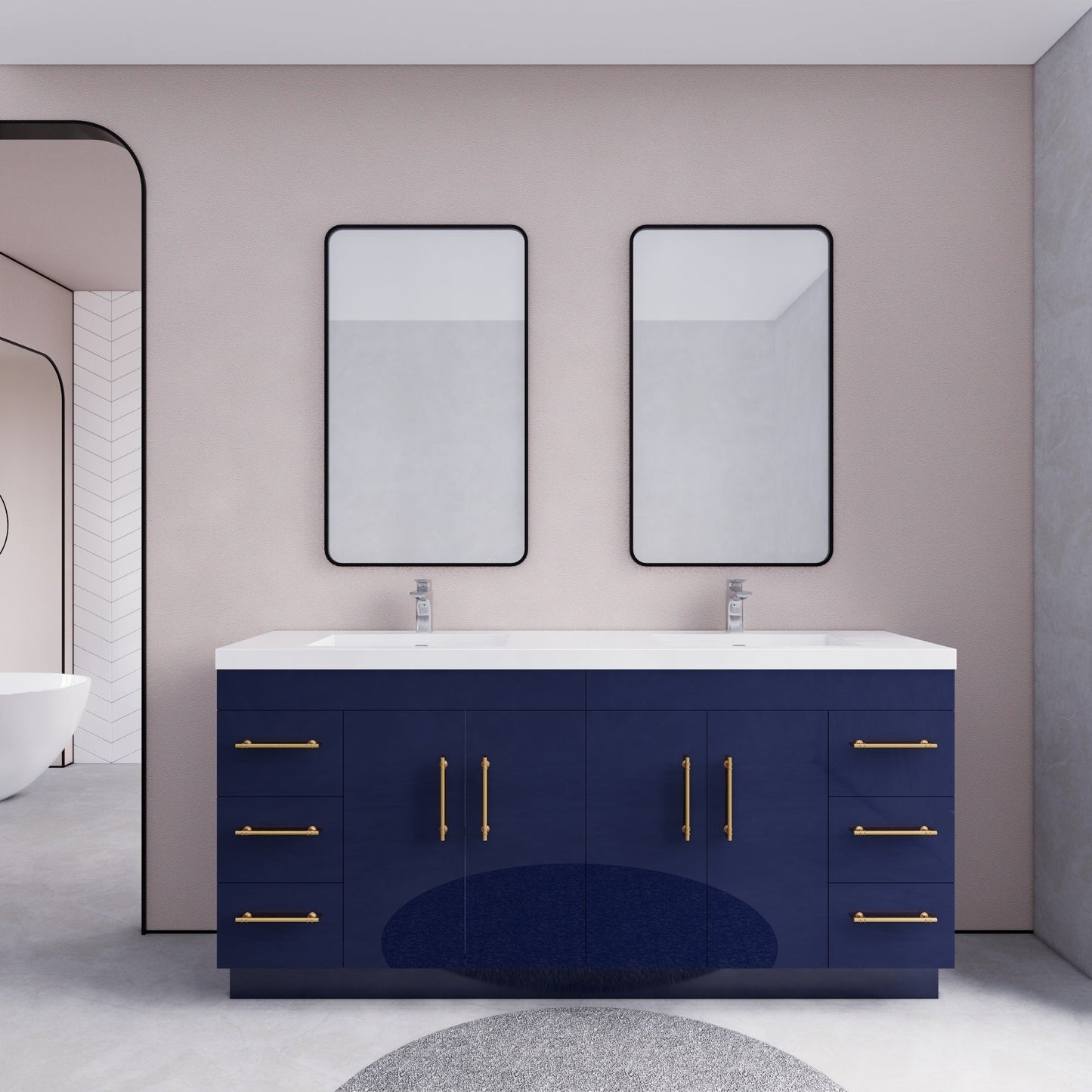 Mobile lavabo indipendente Eliza da 72'' con doppio lavabo