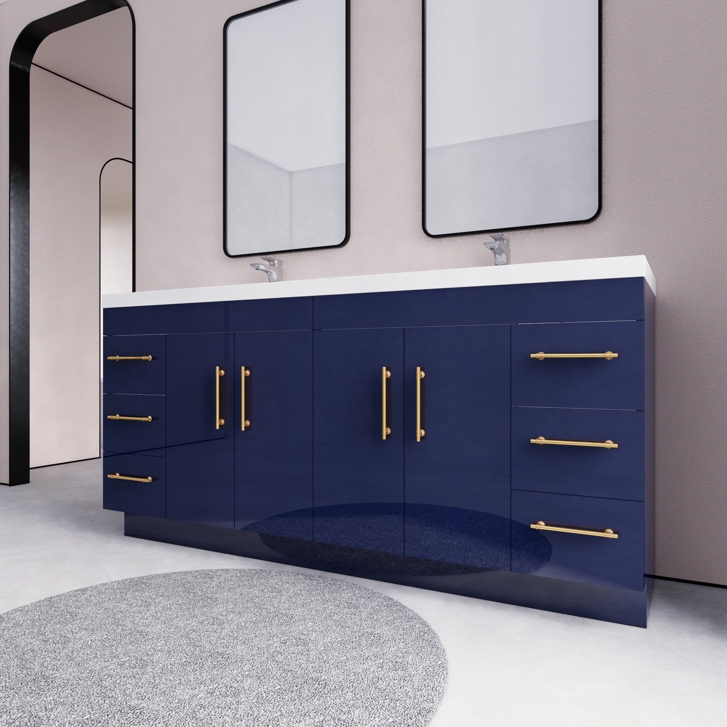 Mobile lavabo indipendente Eliza da 72'' con doppio lavabo