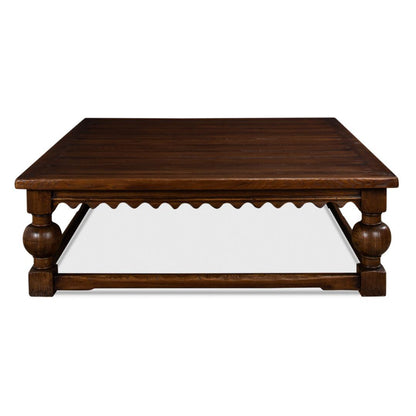 Tavolino da caffè in legno di assi smerlato