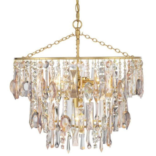 Lampadario in cristallo tagliato a più livelli Elsa
