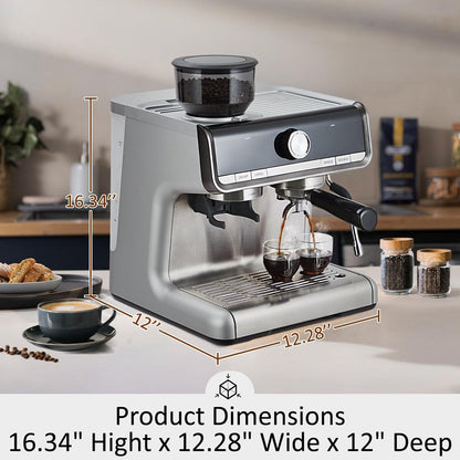 Macchina per caffè espresso, con macinacaffè, serbatoio dell'acqua da 2,8 l