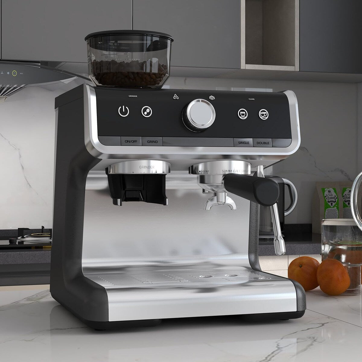 Macchina per caffè espresso, con macinacaffè, serbatoio dell'acqua da 2,8 l