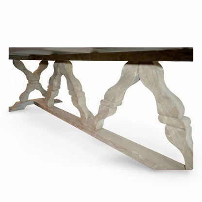 Tavolo da pranzo con cavalletto in legno francese extra lungo