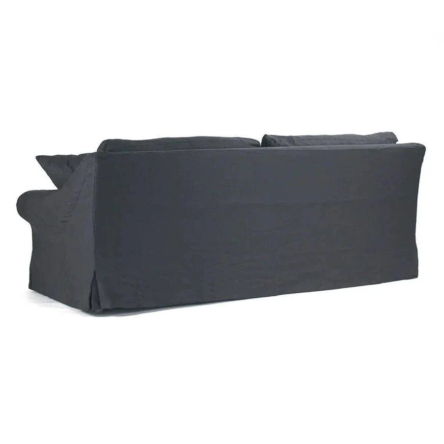 Divano Cabriole in lino blu navy