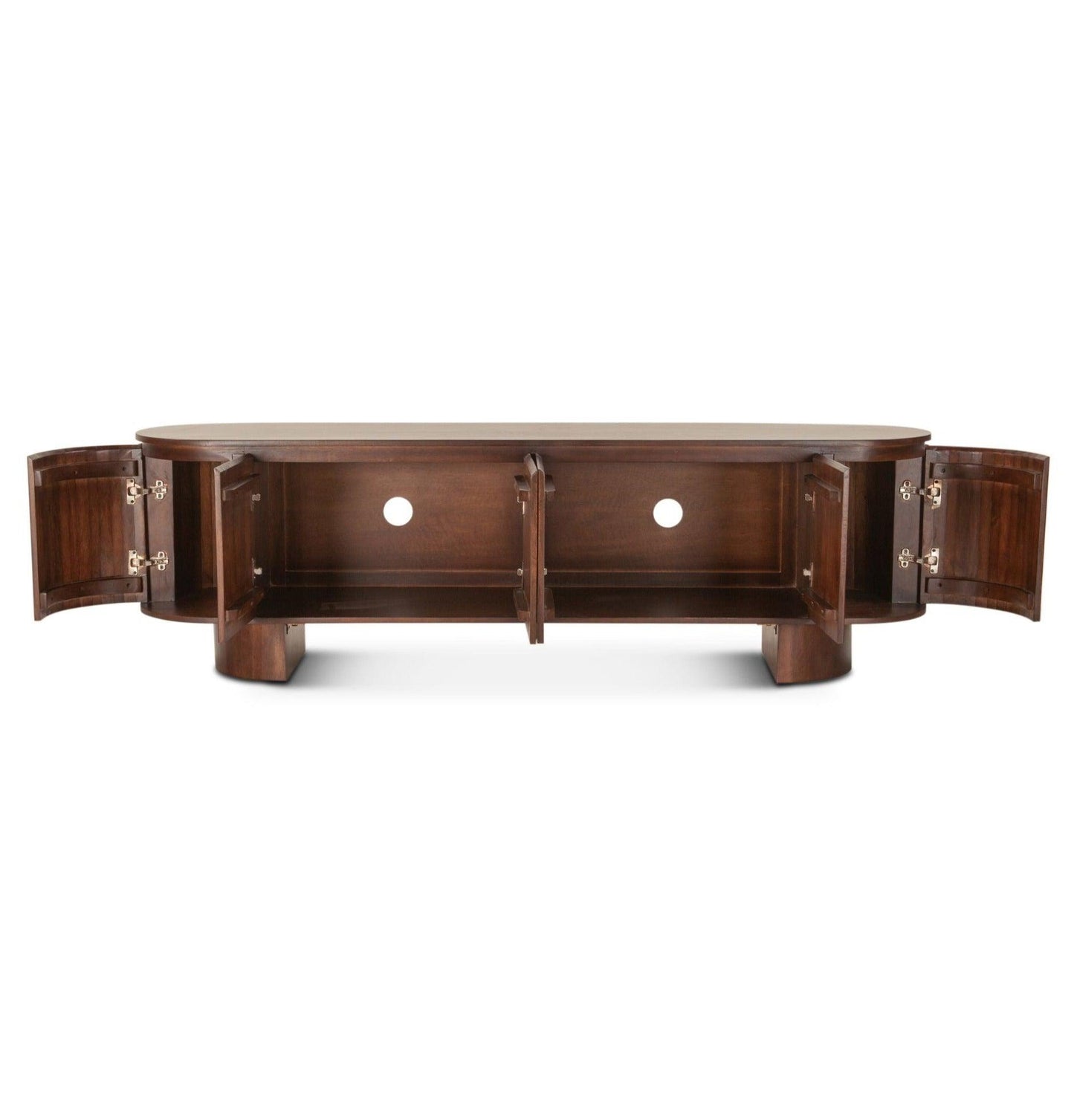 Mobile multimediale moderno in legno di mango