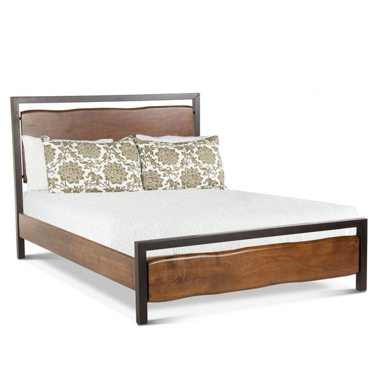 Letto rustico in legno di acacia e ferro