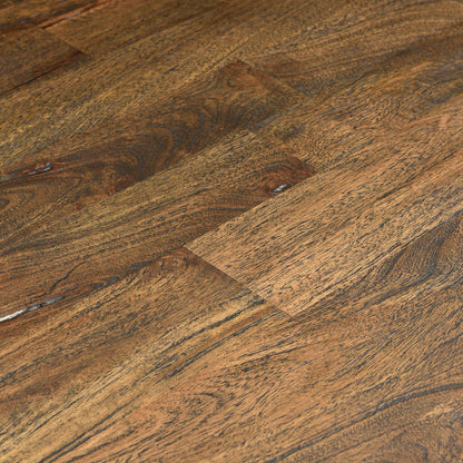 Tavolo da pranzo francese con piedistallo in mango invecchiato di Nimes