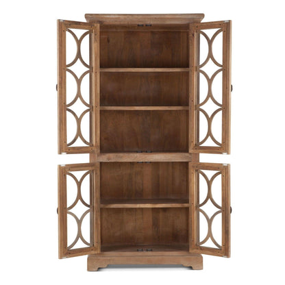 Vetrina rustica alta in rovere antico naturale