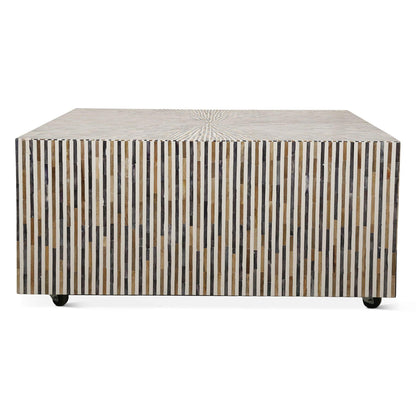 Tavolino da caffè con intarsi in corno Serengeti