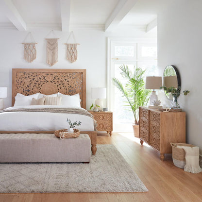 Letto in legno naturale Flora Bohemian