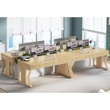 Scrivania direzionale Farmhouse Scrivania per ufficio domestico Cassetto per archivi Supporto per monitor Presa di corrente