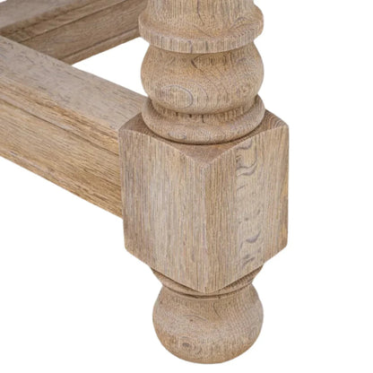 Tavolo da pranzo con balaustra tornita in rovere da fattoria, circa 1920