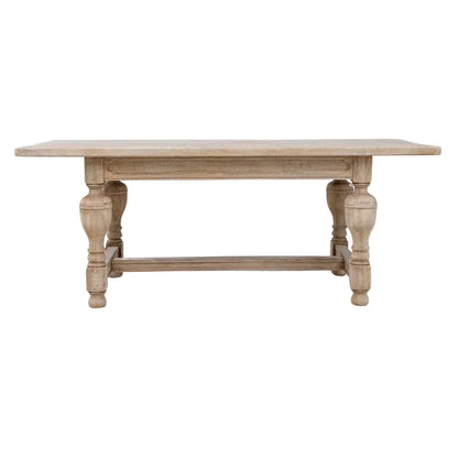 Tavolo da pranzo con balaustra tornita in rovere da fattoria, circa 1920