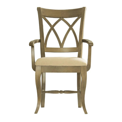 Sedia da pranzo imbottita in legno massello con schienale a doppia X