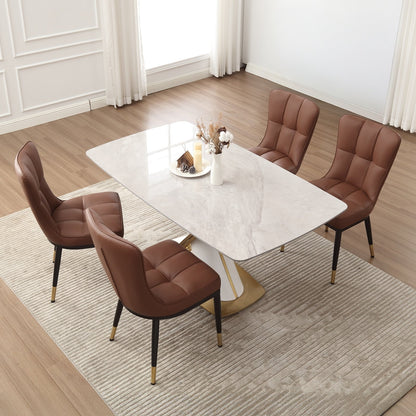 Set di 2/4 sedie da pranzo imbottite in similpelle