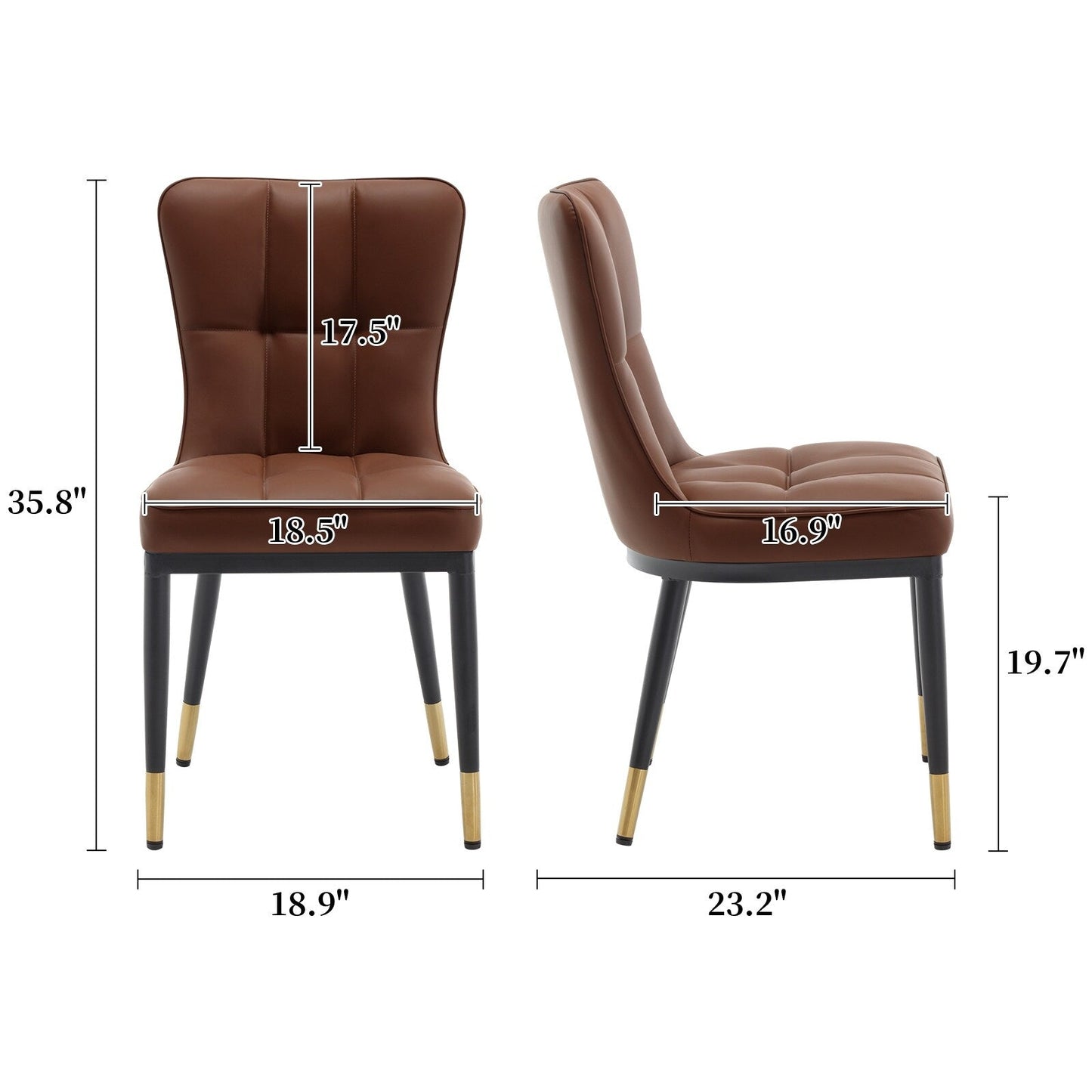 Set di 2/4 sedie da pranzo imbottite in similpelle