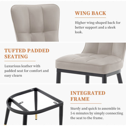 Set di 2/4 sedie da pranzo imbottite in similpelle