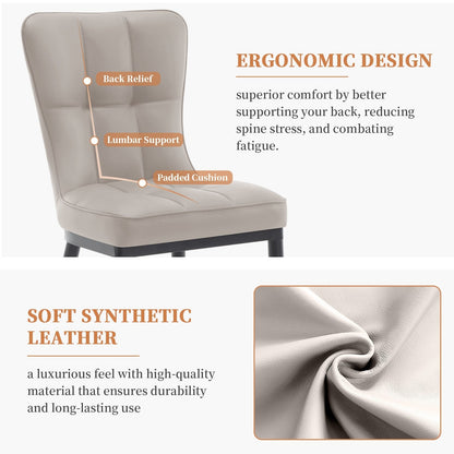 Set di 2/4 sedie da pranzo imbottite in similpelle